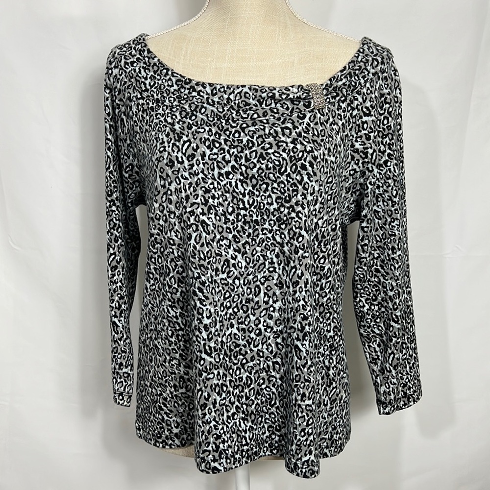 Rafaella XL Animal Print Top